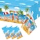 Ragnhild 3 Pack Summer Beach Plastic Tablecloth Party Decorations Disposable Aloha Luau Hawaiian Tablecloth Flamingo Surfboard Table Cover for Summer Beach Pool Hawaiian Theme Party Decorations 54 x 1