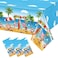Ragnhild 3 Pack Summer Beach Plastic Tablecloth Party Decorations Disposable Aloha Luau Hawaiian Tablecloth Flamingo Surfboard Table Cover for Summer Beach Pool Hawaiian Theme Party Decorations 54 x 1