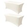 Obstal 6ft Stretch Spandex Table Cover for Standard Folding Tables 2 Pack Universal Rectangular Fitted Tablecloth Protector for Wedding Banquet and Party 72L x 30W x 30H Inches Cream 2pc