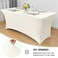 Obstal 6ft Stretch Spandex Table Cover for Standard Folding Tables 2 Pack Universal Rectangular Fitted Tablecloth Protector for Wedding Banquet and Party 72L x 30W x 30H Inches Cream 2pc