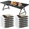 Boao 12 Pcs Plastic Table Cloths Disposable for Parties Picnic Table Covers with Fall Elastic Fitted Elastic Cover Rectangle Waterproof for Thanks Giving Christmas Picnic6 Ft 72 x 30 InchBlack