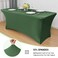 Obstal 6ft Blackish Green Stretch Spandex Table Cover for Standard Folding Tables Universal Rectangular Fitted Tablecloth Protector for Wedding Banquet and Party 72L x 30W x 30H Inches 2pc