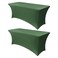 Obstal 6ft Blackish Green Stretch Spandex Table Cover for Standard Folding Tables Universal Rectangular Fitted Tablecloth Protector for Wedding Banquet and Party 72L x 30W x 30H Inches 2pc