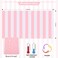Kesfey 3 Packs Pink and White Horizontal Striped Table Cloth 54 x 108 Inches Pink Stripe Tablecloths Disposable Plastic Stripe Table Covers Waterproof Rectangle Picnic Tablecover for Birthday Party
