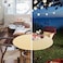 Obstal Fitted Round Table Cloth Reversible Waterproof Stain Resistant Elastic Stretch Tablecloth Wipe Clean Table Cover for OutdoorIndoor Use Fits Round Tables up to 30 36 Diameter Champgane