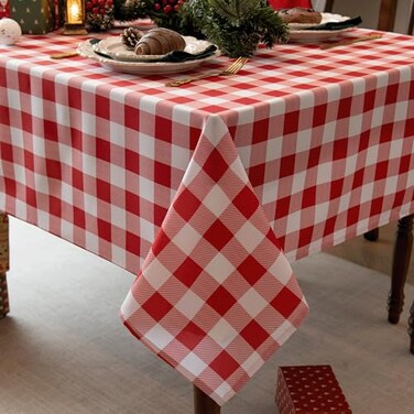 Essifunia Classic Gingham Plaid Tablecloth Fabric Rectangular 58x102 Inch Water Resistant Checked Table Cloth for IndoorOutdoor Use Table Cover for Kitchen Picnics Gardens and Parties