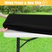 Spotjoy Rectangle Table Cloth Waterproof Elastic Fitted Tablecloth for 6 Foot Folding Tables Washable Polyester Tablecloths for Picnic Camping Outdoor Black 30x72
