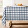 Softalker Checkered Tablecloth Rectangle Outdoor Linen Cotton Gingham Table Cloth with Tassel Heavy Duty Wrinkle Free Buffalo Plaid Table Cover for Kitchen Dining Summer Party 55 x 84 Inch Blue