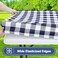 Smiry Picnic Table Cover with Bench Covers Waterproof Elastic Fitted Tablecloths for 6 Foot Rectangle Tables Washable Buffalo Plaid Tablecloth for Camping Outdoor Navy White 30x72