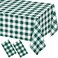 WNINK 2 Pack Green and White Checkered Rectangular Plastic Tablecloths Green Gingham Waterproof Disposable Table Covers 54 x 108 for Birthday Wedding Outdoor Picnic Camping Parties