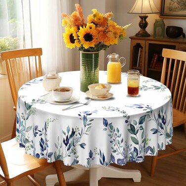 Eikione Kitchen Tablecloth 70 inch Round Boho Tablecloths Polyester Table Cloth for Party Restaurant Banquet Dining Buffet Table Picnic Decorations