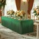 Besutolife Emerald Green Spandex Tablecloth 6ft Rectangle Table Skirt Stretch Table Cloth for Banquets Parties Wedding Dining Table
