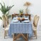 Chassic 60 x 84 inches Farmhouse Style Linen tablecloths Wrinkle Resistant Washable Dining Room Table Cloths for Rectangle Tables Blue