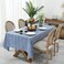 Chassic 60 x 84 inches Farmhouse Style Linen tablecloths Wrinkle Resistant Washable Dining Room Table Cloths for Rectangle Tables Blue
