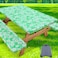 misaya Picnic Table Cover with Bench Cover Waterproof Elastic Fitted Tablecloth for 6 Foot Tables Rectangle Washable Polyester Tablecloths for Picnic Camping Outdoor Green Daisy 30 x 72