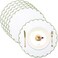 Gandeer Set of 6 Round Placemats 15 Inch Cotton Scalloped Embroidery Placemat Washable Double Layered Rustic Dinner Table Mat Decor Fabric for Hotel Restaurant KitchenWhiteGreenClassic