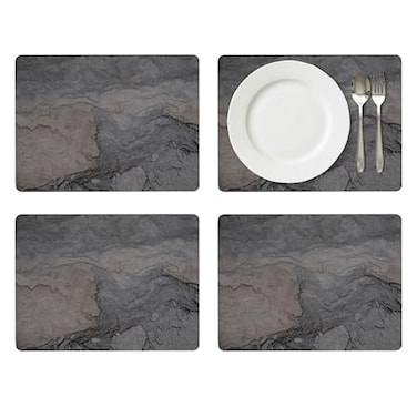 Pimpernel Midnight Slate Collection Placemats Set of 4 157 x 117 Rectangular CorkBacked Mats with Heat Stain Resistant Lacquer Finish Durable Dining Table Decorative Protectors