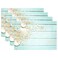 Wamika Sea Shell Beach Placemat Set of 6 Table Mat Summer Starfish Board Table Mats Placemats 12x18 in for Dining Home Kitchen Decor Indoor