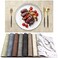 LANDVIEW Leather Heat Resistant Placemats Set of 6 Waterproof Wipeable Washable PU Table MatsEasy to Clean AntiSlip 6 Light Brown