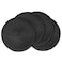 AHHFSMEI Round Placemats Set of 4 Heat Resistant Washable NonSlip Woven Braided Table Mats for Dining Table Kitchen Home Decor Black4