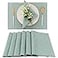 Spring Garden Home Teal Fabric Placemats Set of 6 Boho Farmhouse Cloth Washable Plate Mats for Kitchen Dining Tables 13x19 inch