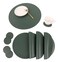 Jovono Set of 6 Faux Leather Round Placemats and Coasters Disko Table Mats and Drink Spills Coasters Easy to Clean Double Stitched for Kitchen Dining Table Diameter 13 and 39
