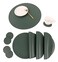 Jovono Set of 6 Faux Leather Round Placemats and Coasters Disko Table Mats and Drink Spills Coasters Easy to Clean Double Stitched for Kitchen Dining Table Diameter 13 and 39