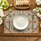 Artoid Mode Boho Placemats Set of 4 Daily Orange Teal Flowes Bohemia Table Mats for Home Party Dining Decoration 12x18 Inch
