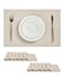 Leetaltree Beige White Placemats Set of 12 Heat Resistant NonSlip Place mats for Dining Table Washable Durable PVC Vinyl Woven Table MatsBeige White 12