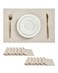 Leetaltree Beige White Placemats Set of 12 Heat Resistant NonSlip Place mats for Dining Table Washable Durable PVC Vinyl Woven Table MatsBeige White 12