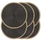 Noctiflorous Braided Round Placemats Set of 6 15 Inch Woven Table Mats NonSlip Washable Thin Edge Place Mats for Kitchen Dining Table Decor Black 6