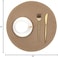 SHACOS Round Placemats Set of 4 Woven Braided Kitchen Table Placemats 15 inch Round Place Mats Washable Table Mats Indoor Outdoor Brown