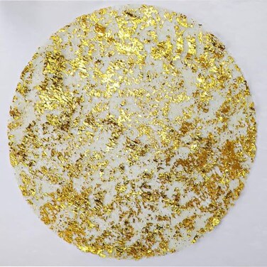 YLUSUJAKX Disposable Gold Placemats Set of 100 Metallic Thin Mesh Round 13 Inch Table Mates Gold Charger Doilies for Dining Table Wedding Birthday Party Home Decoration