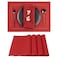 D'Moksha Homes DMoksha Homes Linen Placemats Set of 4 Classic Hemstitch Bright Red Placemats 14 x 19 Inch 100 Pure Linen Table Mats for Summer Fathers Day Handcrafted and Machine Washable