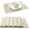 DOLOPL Placemats Set of 617x118 Faux Leather Heat Resistant Table Placemat for Dining Table Protection Waterproof Wipeable Washable Kitchen Table Mats for DiningPartyBBQHolidayBeige