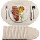 BARTHKIT Placemats for Dining Table Set of 8 NonSlip Heat Resistant Oval Leather Placemat Double Layer Waterproof Table Mats Easy to Clean for Kitchen Dining Room Coffee Office Table Beige