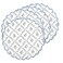 Ridhi Powder Blue Boho Round Place Mat Double Layer Floral Cotton Washable Placemats 15 Round Embroidery Block Print Table Mat Pack of 415 Inch Round