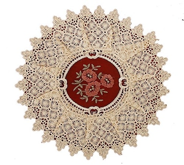 Simhomsen Set of 4 Small Mini Lace Table Doilies Round 12 inch Victorian Style and Vintage Look