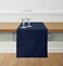 Solino Home Navy Blue Table Runner 108 Inches Long Cotton Linen Hemstitch 14 x 108 Inch Table Runner for Dining Summer 4th of July