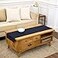 Solino Home Navy Blue Table Runner 48 Inches Cotton Linen Hemstitch Coffee Table Runner 14 x 48 Inch Ideal for Dresser Tables Summer 4th of July