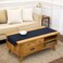 Solino Home Navy Blue Table Runner 48 Inches Cotton Linen Hemstitch Coffee Table Runner 14 x 48 Inch Ideal for Dresser Tables Summer 4th of July