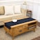 Solino Home Navy Blue Table Runner 48 Inches Cotton Linen Hemstitch Coffee Table Runner 14 x 48 Inch Ideal for Dresser Tables Summer 4th of July