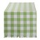 DII Heavyweight Fringed Check Tabletop Collection Table Runner 14x72 Bright Green