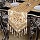 Grelucgo Super Long Luxury Jacquard Damask Floral Damask Table Runners with MultiTassels 12x156 inch