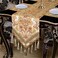 Grelucgo Super Long Luxury Jacquard Damask Floral Damask Table Runners with MultiTassels 12x156 inch