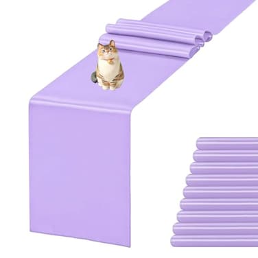 JEVIX 10 Pack Satin Table Runner 12 X 108 Inch Silk Table Runner for PartyWedding Birthday BanquetsDecorationLavender