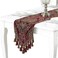 Bettery Home Embroidery Luxury Table Runner Jacquard Fabric Table Runner with MultiTassels for Dining Room Dresser Wedding Party Decorations 13 x 82 Red