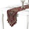 Bettery Home Embroidery Luxury Table Runner Jacquard Fabric Table Runner with MultiTassels for Dining Room Dresser Wedding Party Decorations 13 x 82 Red