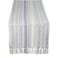 DII Farmhouse Braided Stripe Table Runner Collection 15x108 15x113 Fringe Included Cool Gray