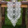 ARTABLE Rectangle Table Runner Lace Macrame Embroidered Table Runners with Exquisite Vintage Shabby Chic for Holiday Wedding Long Dinner Tables White 12 x 48 Inch